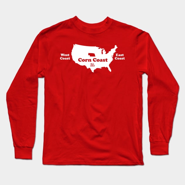 Nebraska Corn Coast T-shirt Long Sleeve T-Shirt by Corn Coast